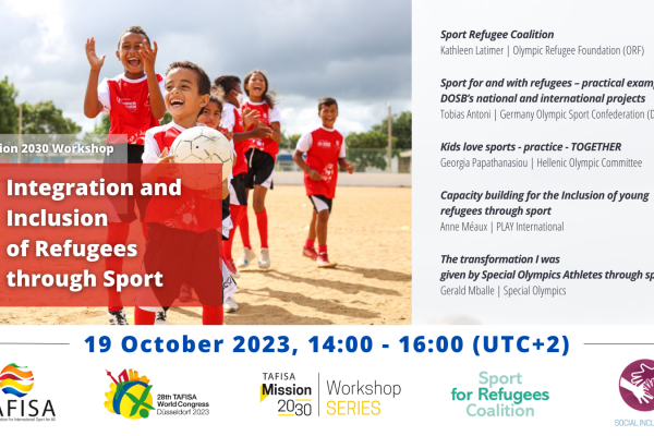 Join our Mission 2030 Workshop on Social Inclusion and Social Integration through Sport for All